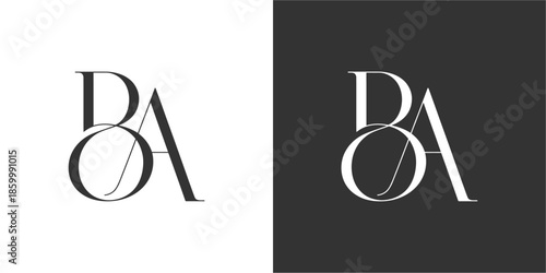 BA Initial Logo Minimalist Vector Design , Letter Logo Design for Company or Branding