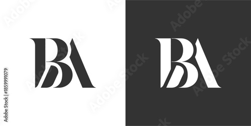 BA Initial Logo Minimalist Vector Design , Letter Logo Design for Company or Branding