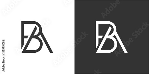 BA Initial Logo Minimalist Vector Design , Letter Logo Design for Company or Branding