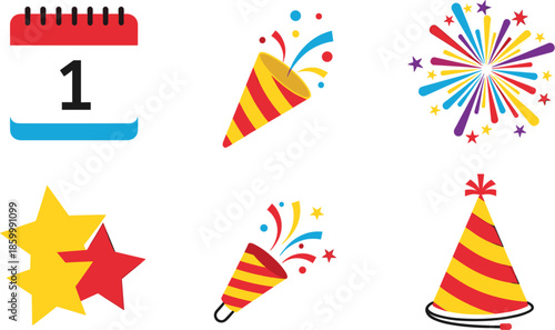 Celebrate New Year with Festive Vector Illustrations