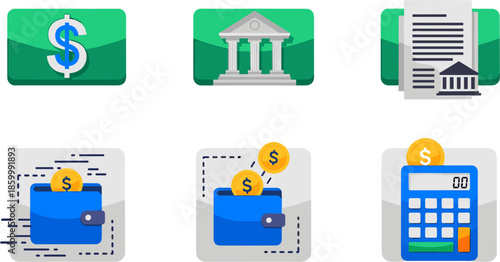 Financial Icons Set for Business and Finance