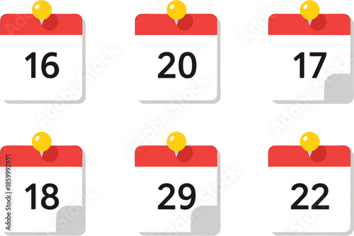 Calendar Dates Vector Illustration Set