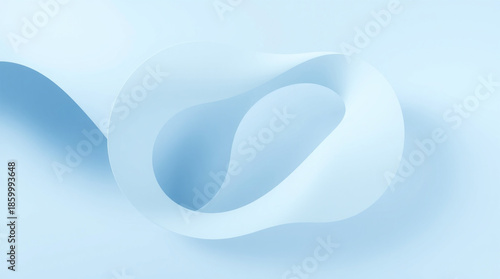 Smooth blue abstract background with flowing curves and shadows