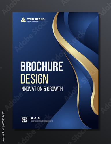 abstract luxury background of gold brochure design template