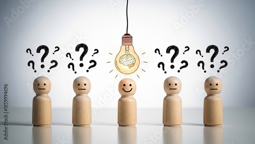 Innovative business team having an idea with lightbulb moment