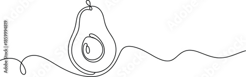 Black and white line of a pear with a spiral and a string