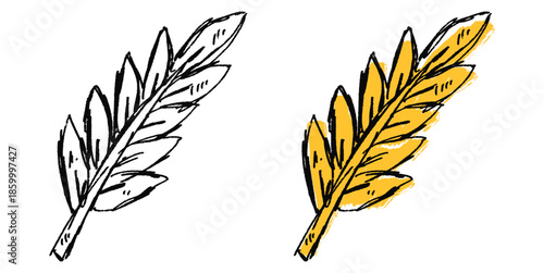 Grunge sketch handdrawn wheat vector for craft beer labels. Ideal for illustrating barley, rustic farming, bakery logos, and raw nature art.