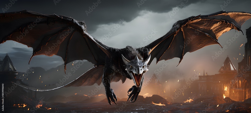 Fototapeta premium realistic photo of Pterodactyl ,generative AI