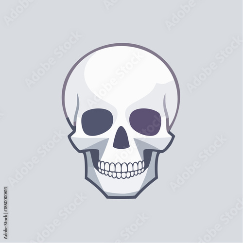 A pirate skull and crossbones icon features a scary human cranium and bone illustration as a black vector symbol of death and danger for a Halloween horror tattoo art sign