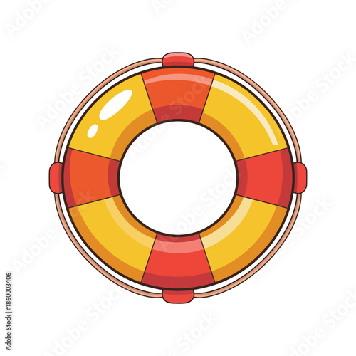 Lifebuoy icon cartoon vector illustration isolated on white background, design for summer holidays and safety at sea
