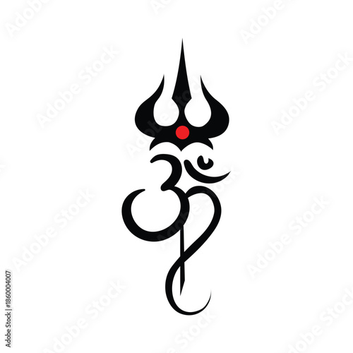 Om symbol logo with trishul