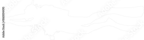 Scuba Diver Silhouette Outline Vector Illustration Isolated