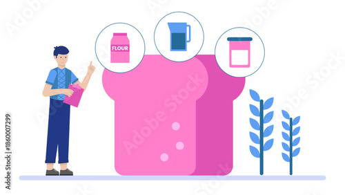 Small Business Owner Planning Community Outreach Program. Flat Vector Illustration