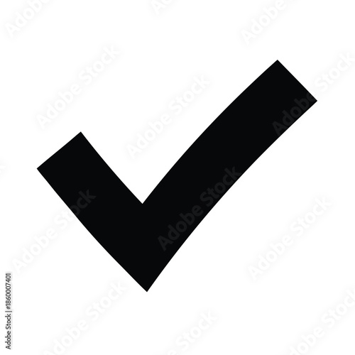 Check Mark Silhouette Icon Vector Illustration