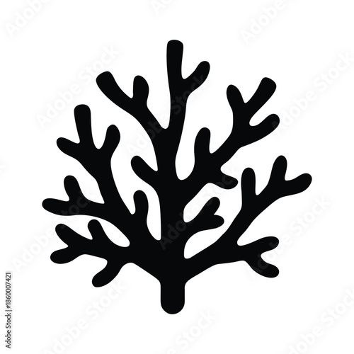 Coral Silhouette Icon Vector Illustration
