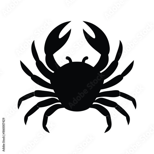 Crab Silhouette Icon Vector Illustration