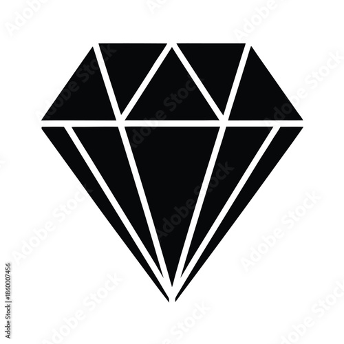 Diamond Silhouette Icon Vector Illustration