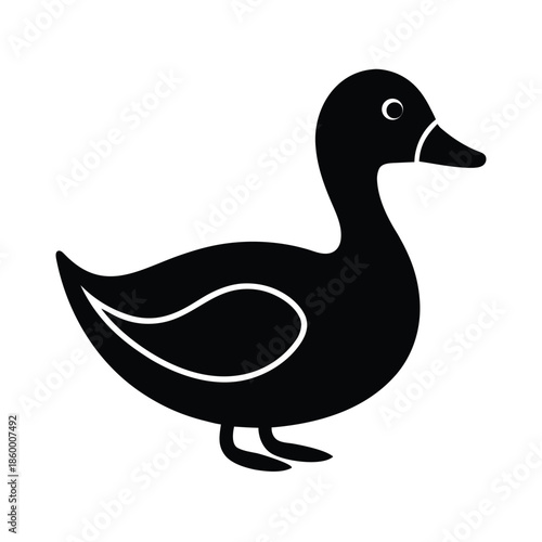 Duck Silhouette Icon Vector Illustration