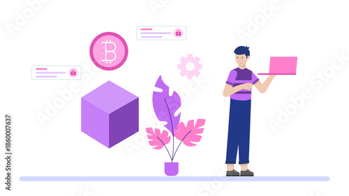 Startup Team Launching Beta Version to Early Users. Flat Vector Illustration