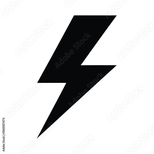 Lightning Bolt Silhouette Icon Vector Illustration