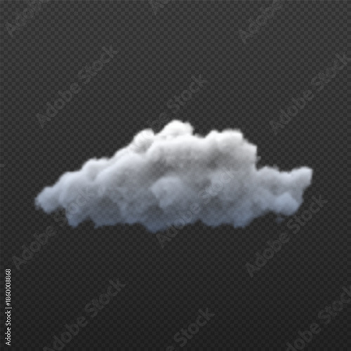 A realistic, fluffy, white cloud with overlay effect.
