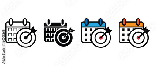 calendar icons with clocks for time management