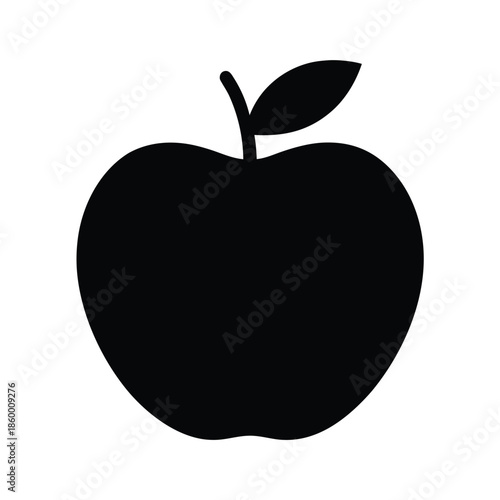 Apple Silhouette Icon Vector Illustration