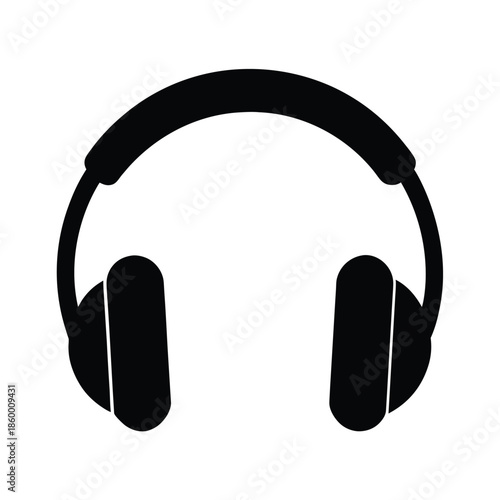 Headphones Silhouette Icon Vector Illustration