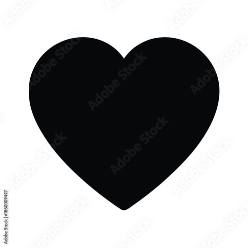 Heart Silhouette Icon Vector Illustration
