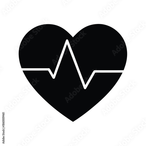 Heart With Heartbeat Line Icon Vector Illustration