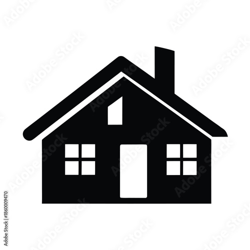House Silhouette Icon Vector Illustration