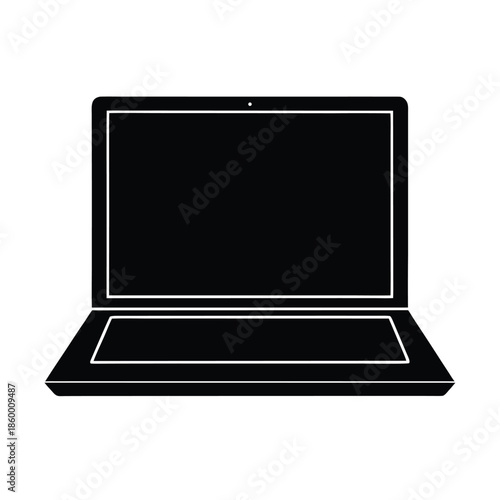 Laptop Silhouette Icon Vector Illustration