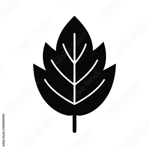 Leaf Silhouette Icon Vector Illustration