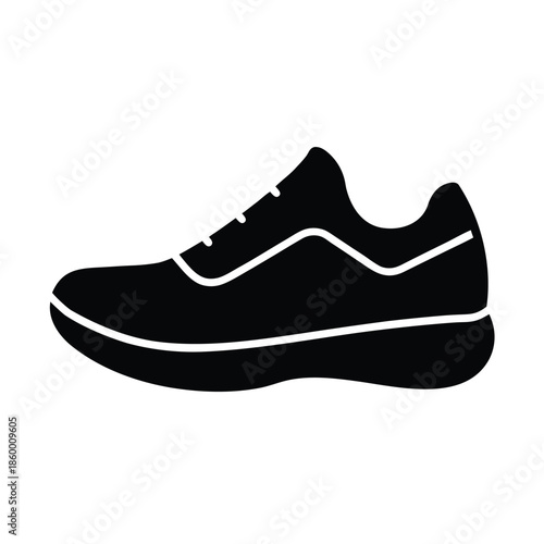 Running Shoe Silhouette Icon Vector Illustration