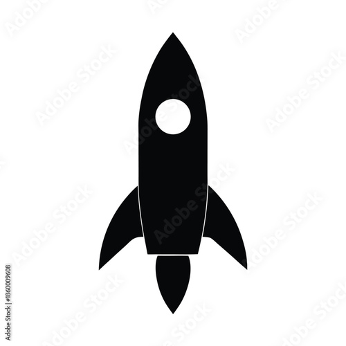 Rocket Silhouette Icon Vector Illustration