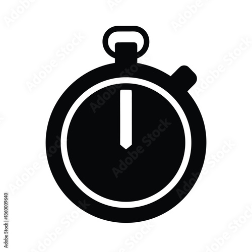Stopwatch Silhouette Icon Vector Illustration