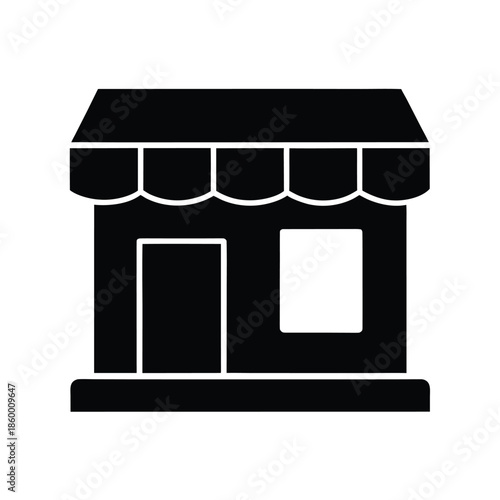 Storefront Silhouette Icon Vector Illustration
