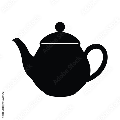 Teapot Silhouette Icon Vector Illustration