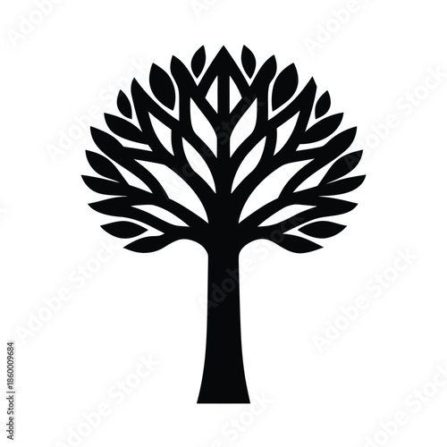 Tree Silhouette Icon Vector Illustration