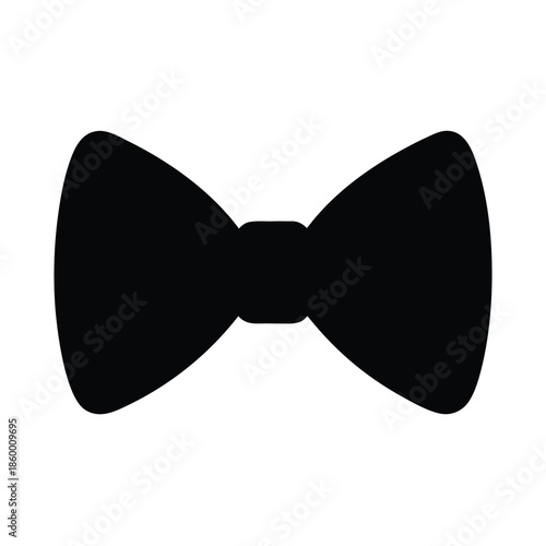 Bow Tie Silhouette Icon Vector Illustration