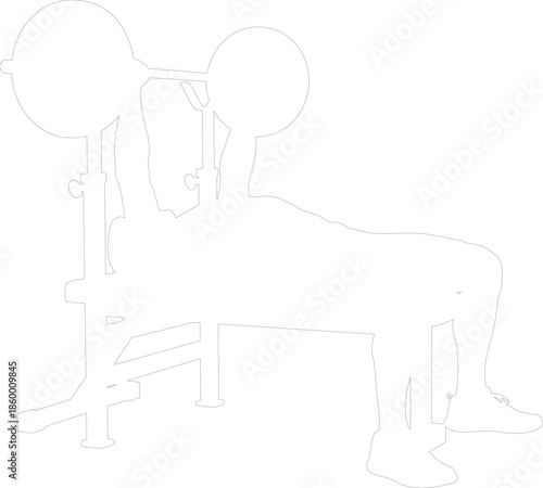 Man Bench Press Weightlifting Outline Icon Vector Graphic Minimalist Fitness Exercise Symbol