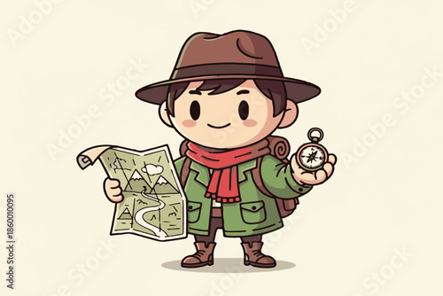 Cartoon illustration of a cowboy wearing a classic hat