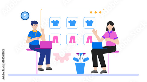 Online Platform for Resolving Online Marketplace Disputes. Flat Vector Illustration