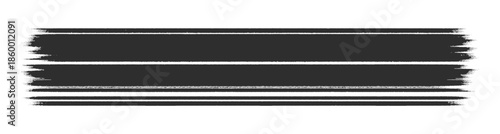 Long Black Grunge Paint Brush Stroke Vector Header