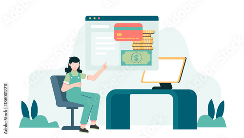 Online Platform for Resolving Freelancer Payment Disputes. Flat Vector Illustration
