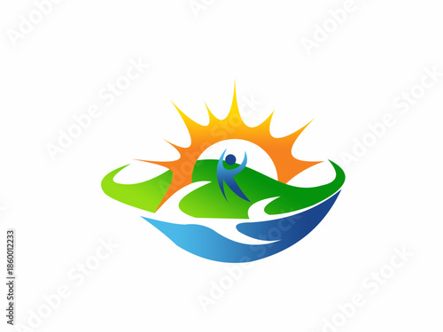 Eco friendly nature wellness icon design