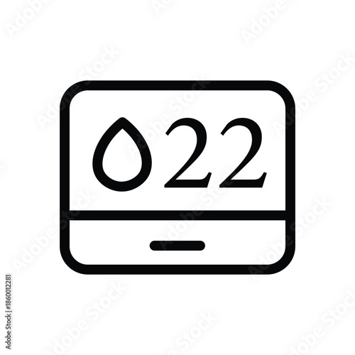 Minimalist digital counter display icon showing the number 022, representing timer, counter, queue number, digital display, or measurement interface