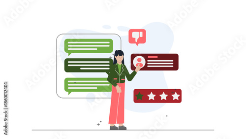 Digital PR Team Managing an Online Reputation Crisis. Flat Vector Illustration