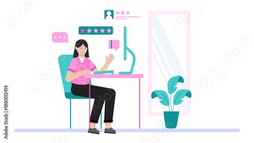 Digital PR Team Managing an Online Reputation Crisis. Flat Vector Illustration