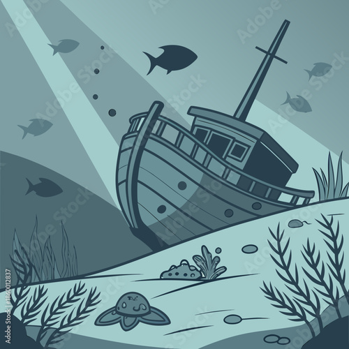 a serene illustration depicts a person reading under the shade of a large tree by a peaceful riverside landscape